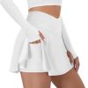 Jngrtsyjvip FashionTennis Skirt for Women with Pockets Shorts Crossover High Waisted Athletic Golf Skorts Running Workout Skirts 2 in 1