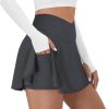 Jngrtsyjvip FashionTennis Skirt for Women with Pockets Shorts Crossover High Waisted Athletic Golf Skorts Running Workout Skirts 2 in 1