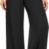 Jngrtsyjvip Fashion  Soft Black  Pants for Women, Wide Leg Comfy Casual Lounge Yoga Capri Pants 22'' / 30''