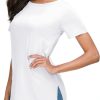51UBu0RCPZL._AC_SL1300 Jngrtsyjvip Fashion Shirts Summer Women Casual Short Sleeve Tops T-Shirts Tees with Side Split