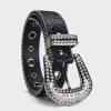 Jngrtsyjvip FashionWomens Rhinestones Studded Belts Bling Big Diamond Cowgirl Cowboy Waist Belt for Jeans Dresses Fit for 27"-39"