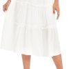 Jngrtsyjvip Fashion Women's High Waist Frill Trim A Line Swing Flowy Summer Midi Skirts