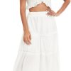 Jngrtsyjvip Fashion Women's High Waist Frill Trim A Line Swing Flowy Summer Midi Skirts