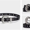Jngrtsyjvip FashionWomens Rhinestones Studded Belts Bling Big Diamond Cowgirl Cowboy Waist Belt for Jeans Dresses Fit for 27"-39"