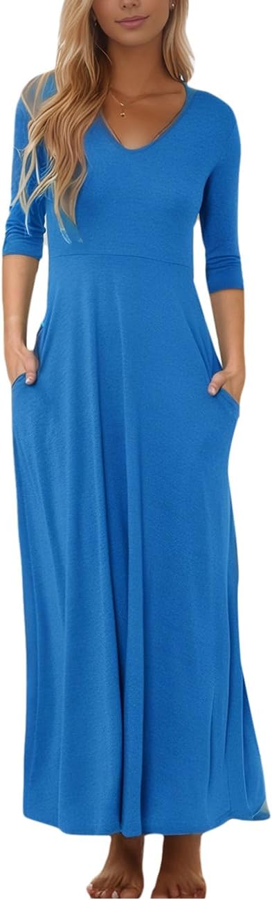 Jngrtsyjvip Fashion Dress for Women Casual Loose Beach Dresses with Pockets for 2024