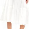 Jngrtsyjvip Fashion Women's High Waist Frill Trim A Line Swing Flowy Summer Midi Skirts