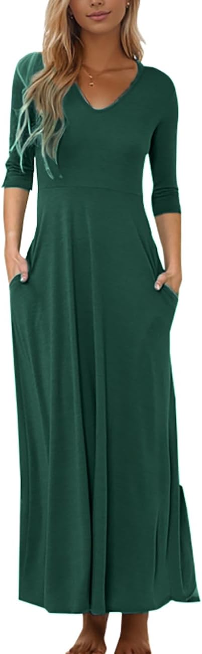 Jngrtsyjvip Fashion Dress for Women Casual Loose Beach Dresses with Pockets for 2024