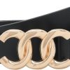 Jngrtsyjvip FashionWomen Belt for Jeans Dress Cinch Waist Belt for Ladies Faux Leather Belt with Gold Buckle