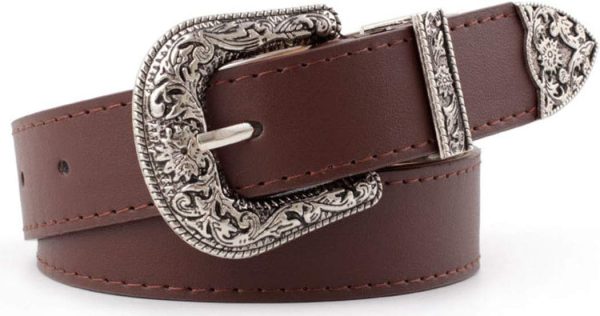 611o55iTKyL._AC_SL1050 Jngrtsyjvip Fashion Adjustable-Vintage-Western-Cowboy-Belt Women Men - Cowboy-Style Engraved-Buckle Belt for Jeans Pants Dresses