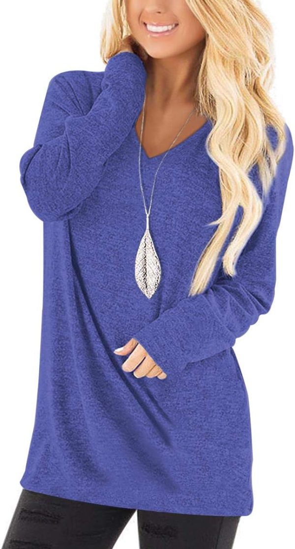 Jngrtsyjvip Fashion   Tops to Wear with Leggings Long Sleeve V Neck T Shirts Casual Loose Fit