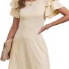 Jngrtsyjvip Fashion Women 2024 Summer Ruffle Edge Sleeve Dresses  Casual Beach Mini Dress with Pocket