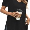 61APCXhWqKL._AC_SL1500 Jngrtsyjvip Fashion Summer Tops for Women Short Sleeve V Neck Shirts Side Split Loose Casual Tunic Tops