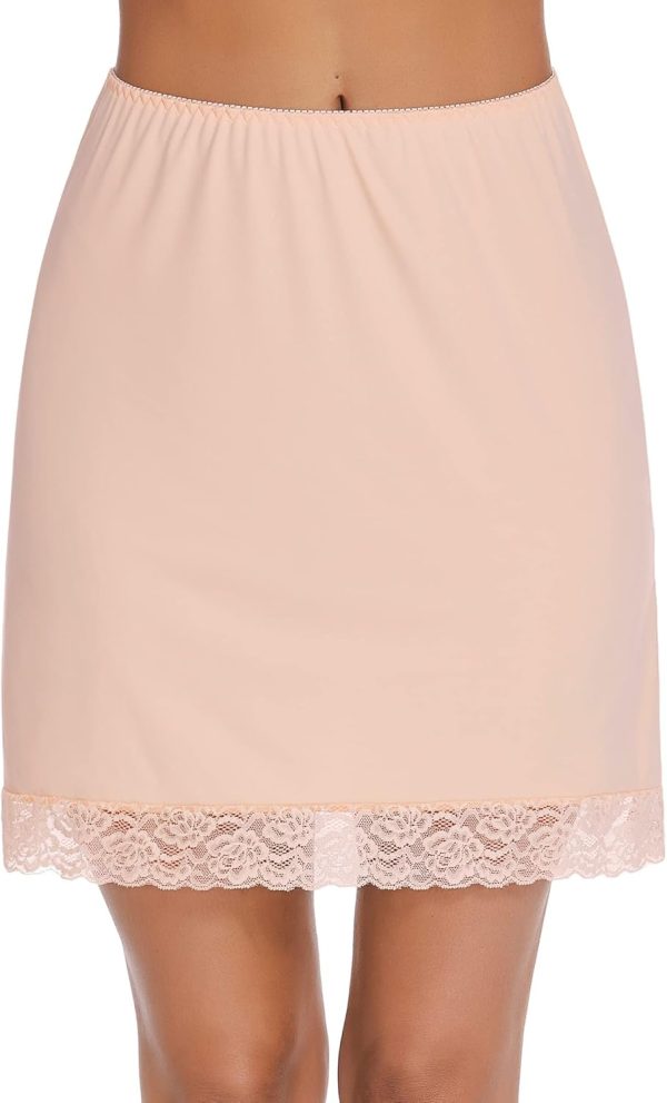 Jngrtsyjvip Fashion  Half Slips for Women Underskirt Short Lace Trim Above Knee Half Slip
