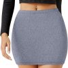 Jngrtsyjvip Fashion Womens Elastic Waist Mini Pencil Skirt - Cotton High Waist Above Knee Basic Bodycon Short Skirt Made in USA