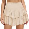 Jngrtsyjvip FashionWomen's Cute High Waist Ruffle Mini Skirt Layered Ruffle Hem Flared Flowy Casual Swing Beach Mini Short Skirt