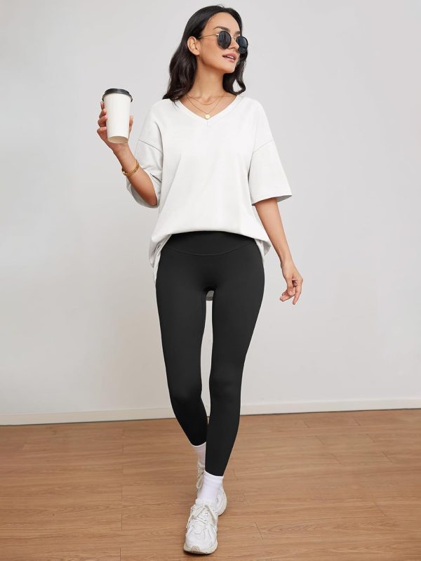 Jngrtsyjvip Fashion   Womens Oversized T Shirts V Neck Tees Half Sleeve Cozy Comfy Tunic 2024 Y2K Tops Casual