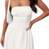 Jngrtsyjvip Fashion  Women's 2024 Summer Strapless Tube Dress Sexy Off Shoulder Ruffle Tiered Flowy Mini Dresses