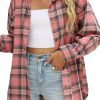 Jngrtsyjvip Fashion   Womens Button Down Flannel Shirts Long Sleeve Plaid Shackets Business Casual Blouse Top