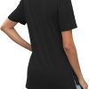 61WUHNcnm_L._AC_SL1500 Jngrtsyjvip Fashion Summer Tops for Women Short Sleeve V Neck Shirts Side Split Loose Casual Tunic Tops