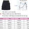 Jngrtsyjvip Fashion  Black Pleated Mini Skirt with Chain High Waisted Tennis Skirt