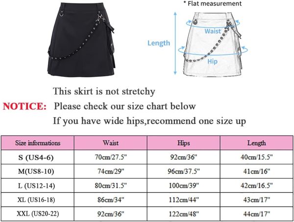 Jngrtsyjvip Fashion  Black Pleated Mini Skirt with Chain High Waisted Tennis Skirt