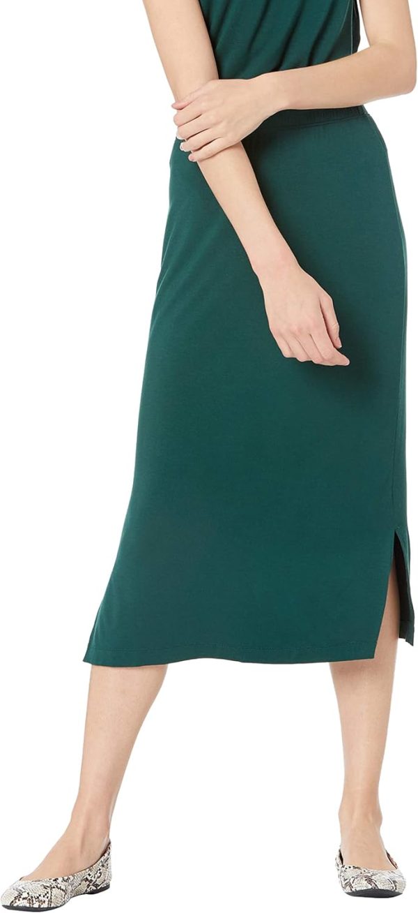 Jngrtsyjvip Fashion  Women's Pull-On Knit Midi Skirt (Available in Plus Size)