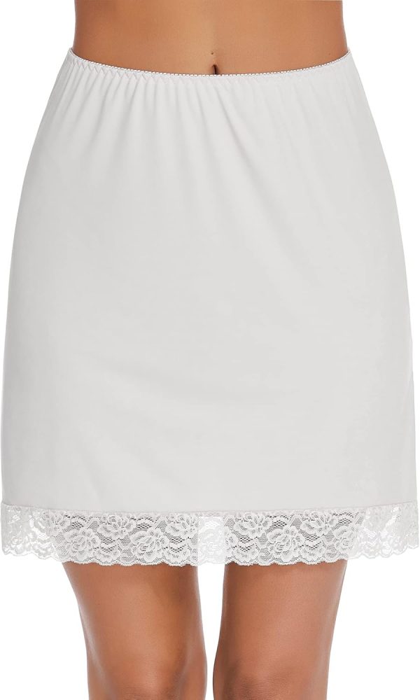 Jngrtsyjvip Fashion  Half Slips for Women Underskirt Short Lace Trim Above Knee Half Slip