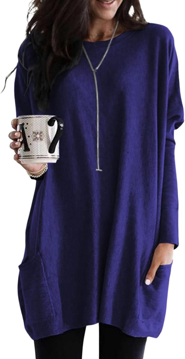 61bq44vf8uL._AC_SL1500 Jngrtsyjvip Fashion Womens 2024 Fall Outfits Casual Long Sleeve Shirts Lightweight Sweatshirts Fashion Tunic Tops with Pockets