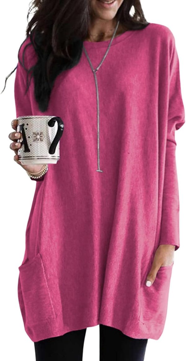 61pR7_Xf78L._AC_SL1500 Jngrtsyjvip Fashion Womens 2024 Fall Outfits Casual Long Sleeve Shirts Lightweight Sweatshirts Fashion Tunic Tops with Pockets