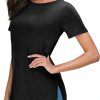 61t_UY9bRuL._AC_SL1300 Jngrtsyjvip Fashion Shirts Summer Women Casual Short Sleeve Tops T-Shirts Tees with Side Split
