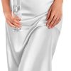 Jngrtsyjvip Fashion Womens Satin Nightgown Sexy Lingerie Sleepwear Spaghetti Strap Cowl Neck Elegant Long Slip Satin Silk Midi Dress