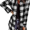 Jngrtsyjvip Fashion   Flannel for Women 2024 Fall Fashion Long Sleeve Plaid Button Down Shirts Shacket Blouse Top with Pockets