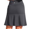 Jngrtsyjvip Fashion 19" Golf Skorts Skirts for Women Zipper Pockets Knee Length Skort Women's High Waist Athletic Tennis Skirt