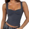 Jngrtsyjvip Fashion Women Sleeveless Sexy Backless Going Out Crop Top Y2K Strappy Ruched Tank Top Summer Tight Slim Fit Cute Tops