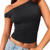 Jngrtsyjvip Fashion Womens Off The Shoulder Tops Sleeveless Shirts Going Out Crop Tank Tops Slim Fitted Y2K Summer Outfits 2024