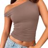 Jngrtsyjvip Fashion Womens Off The Shoulder Tops Sleeveless Shirts Going Out Crop Tank Tops Slim Fitted Y2K Summer Outfits 2024