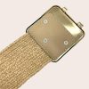 Jngrtsyjvip Fashion  Women's Symmetrical Buckle Straw Belts Wide Belt Elastic Waistband