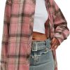 Jngrtsyjvip Fashion   Womens Button Down Flannel Shirts Long Sleeve Plaid Shackets Business Casual Blouse Top