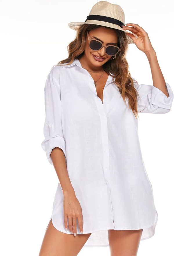 Jngrtsyjvip Fashion   Women Boyfriend Shirts Button Down Long Sleeve Blouse Cuffed Sleeve Collared Shirt