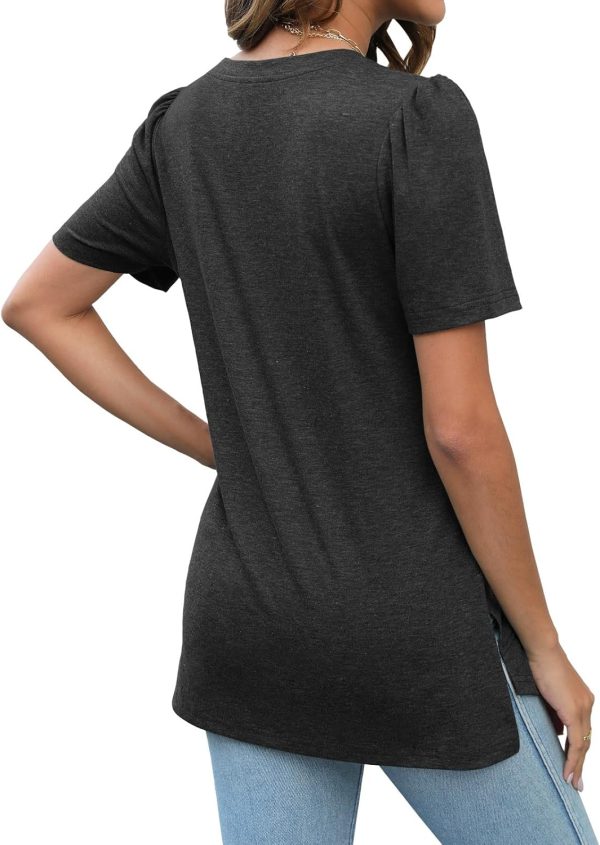 717ByagzV4L._AC_SL1500 Jngrtsyjvip Fashion Summer Tops for Women Short Sleeve V Neck Shirts Side Split Loose Casual Tunic Tops