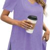 71AjEvTXXoL._AC_SL1500 Jngrtsyjvip Fashion Summer Tops for Women Short Sleeve V Neck Shirts Side Split Loose Casual Tunic Tops