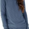 Jngrtsyjvip Fashion   Womens Long Sleeve Tops Casual Basics Fall Shirts Solid Crewneck T-Shirt