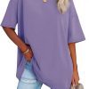 Jngrtsyjvip Fashion   Womens Oversized T Shirts V Neck Tees Half Sleeve Cozy Comfy Tunic 2024 Y2K Tops Casual