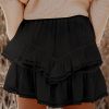 Jngrtsyjvip Fashion Shorts for Women Casual Boho Ruffle Tiered Skorts High Waist Mini Skirts Golf Tennis Crochet Shorts
