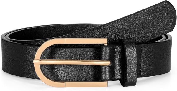 71DTPfcgFxL._AC_SL1500 Jngrtsyjvip Fashion Women's Belts for Jeans Pants, Black Brown Waist Belts for Ladies Dresses Fashion Gold Silver Buckle Plus Size Belts