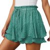 Jngrtsyjvip Fashion Shorts for Women Casual Boho Floral Skorts Ruffle Mini Skirts Running Tennis Butterfly Shorts Chiffon Shorts