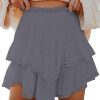 Jngrtsyjvip Fashion Shorts for Women Casual Boho Ruffle Tiered Skorts High Waist Mini Skirts Golf Tennis Crochet Shorts