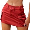 Jngrtsyjvip Fashion High Stretchy Cargo Skirt for Women, Low Waist Y2k Mini Skirt Cute Denim Skirt with Pockets