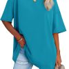 Jngrtsyjvip Fashion   Womens Oversized T Shirts V Neck Tees Half Sleeve Cozy Comfy Tunic 2024 Y2K Tops Casual