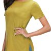 71IFoukZotL._AC_SL1500 Jngrtsyjvip Fashion Shirts Summer Women Casual Short Sleeve Tops T-Shirts Tees with Side Split
